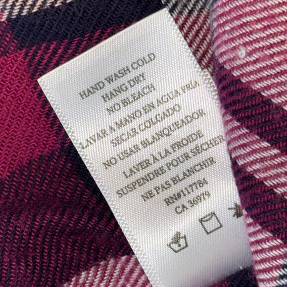 Rails Hunter Plaid Shirt Women’s Medium Rayon Button Down Navy/Burgundy Flannel - Picture 13 of 16